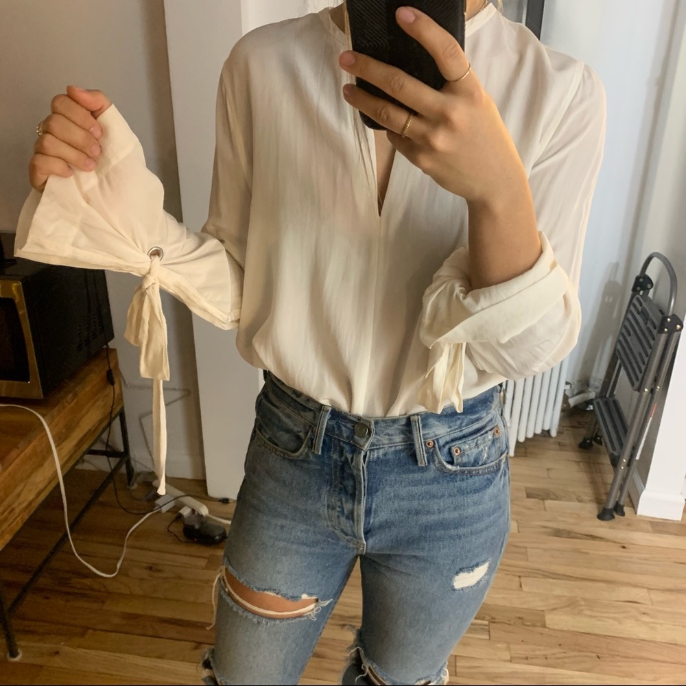 Equipment White Silk Blouse
